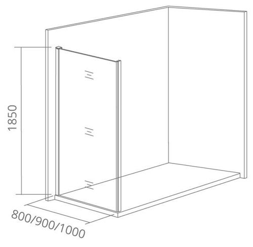 Душевая перегородка Makiato SP-90-C-В, 185x90 см черный профиль прозрачное стекло - фото 6