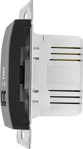 Розетка USB встраиваемая Systeme Electric Glossa цвет антрацит - фото 3