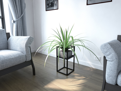 Подставка для цветочного горшка 25x50x25 см с полкой сталь - фото 3