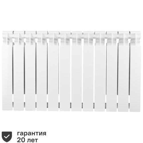 Радиатор секционный Тепломир Bimetal 500/100 12 секций боковое подключение биметалл белый