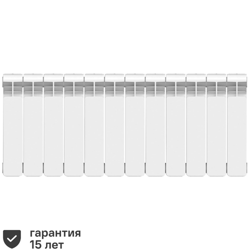 Радиатор секционный Equation Bimetal 350/90 12 секций боковое подключение биметалл белый