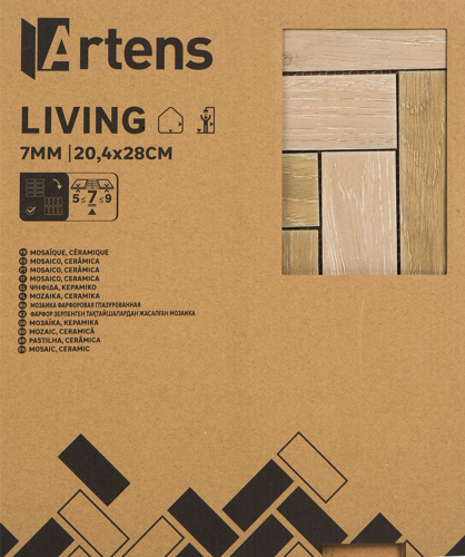 Мозаика керамическая Artens Living 20.4x28 см цвет бежевый - фото 9