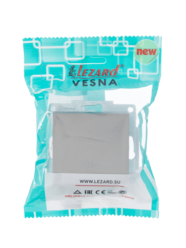 Выключатель промежуточный встраиваемый Lezard Vesna 742-3588-107 1 клавиша цвет платина - фото 7