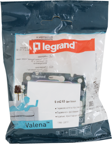 Переключатель перекрёстный одноклавишный - Legrand Valena - 10А 250В схема 7 винтовые зажимы - белый - фото 7