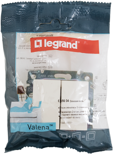 Переключатель двухклавишный - Legrand Valena - 10А 250В схема 6/2 безвинтовые зажимы - слоновая кость - фото 8