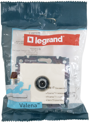 Розетка TV (телевизионная) - Legrand Valena - оконечная - слоновая кость - фото 8