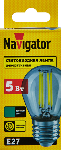 Лампа светодиодная Navigator E27 240 В 5 Вт шар 240 лм цвет зеленый - фото 4