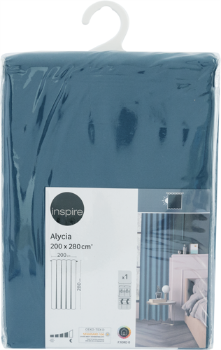 Штора на ленте со скрытыми петлями блэкаут Inspire Alycia 200x280 см цвет чёрно-синий Fjord 0 - фото 9