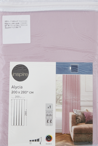Штора со скрытыми петлями блэкаут Inspire Alycia 200x280 см цвет розовый Olga 5 - фото 8