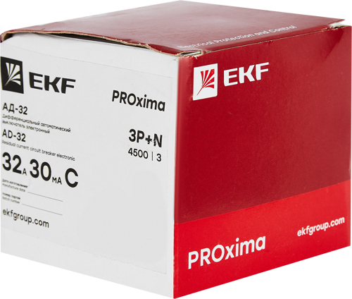 Дифференциальный автомат EKF АД-32 3P N C32 А 30 мА 4.5 кА АС - фото 5