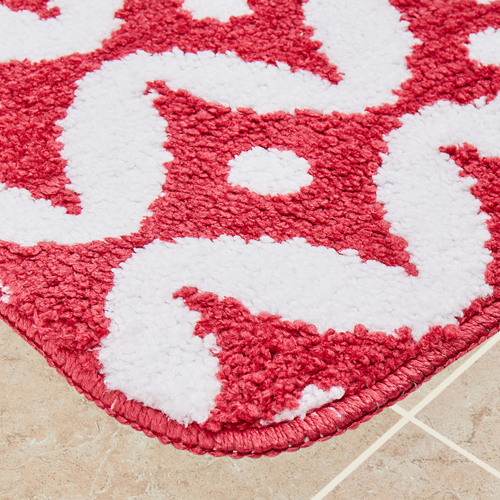 Коврик декоративный полиэстер Microfiber HF-1004-4638 40x60 см цвет красный - фото 2