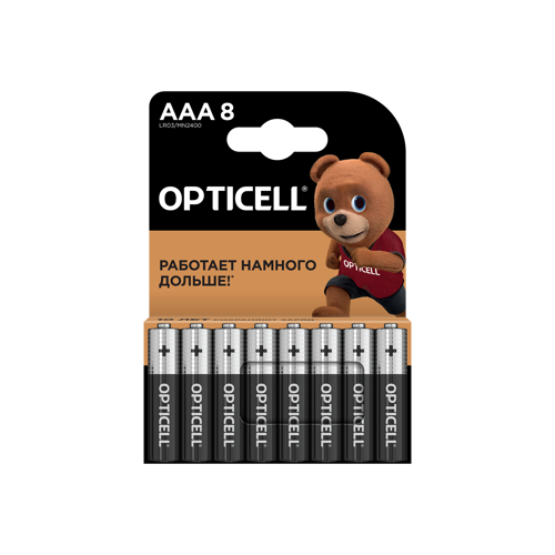 Батарейка Opticell Basic алкалиновая LR03 AAA 8 шт.