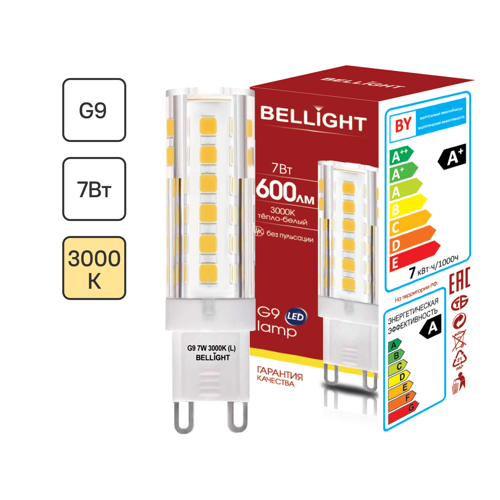 Лампа светодиодная Bellight G9 220-240 В 7 Вт капсула 600 лм теплый белый свет