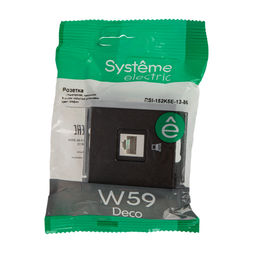 Розетка компьютерная встраиваемая Systeme Electric W59 Deco RJ45 UTP cat 5e цвет графит - фото 8