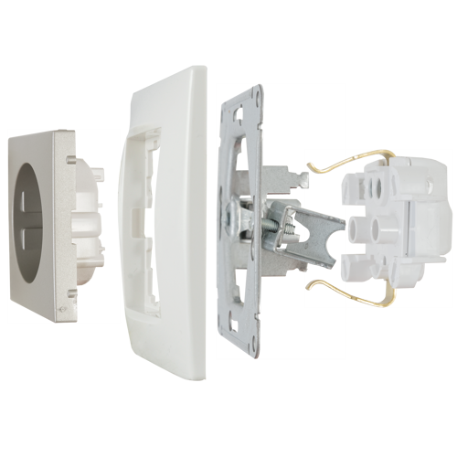 Розетка встраиваемая Systeme Electric W59 Deco с заземлением цвет платина - фото 6