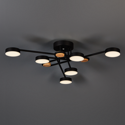 Люстра потолочная светодиодная Arte Lamp Taygeta с пультом управления 15 м² регулируемый белый свет цвет черный - фото 4