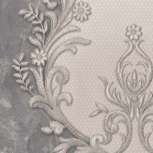 Обои флизелиновые Московская обойная фабрика Донателла графитово-бежевые 1.06 м 4332-9 - фото 2