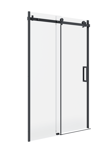Душевая дверь в нишу Март Премиум 195x120 см черный профиль прозрачное стекло раздвижная - фото 6
