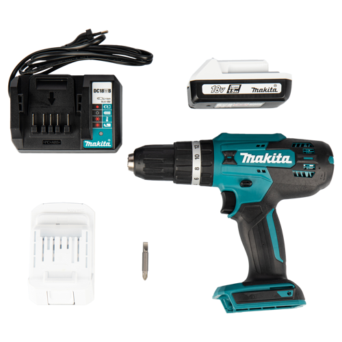 Дрель-шуруповерт аккумуляторная ударная Makita HP488D002, 18 В Li-ion 2x1.5 Ач - фото 2