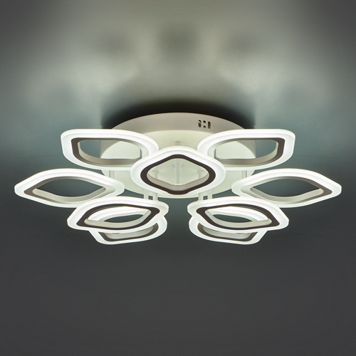 Люстра потолочная светодиодная «Sera» 2590-9 с пультом управления 18 м² регулируемый белый свет цвет белый - фото 3