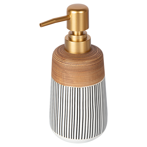 Дозатор для жидкого мыла Swensa Tori SWC-2516-01 керамика цвет бежево-серый