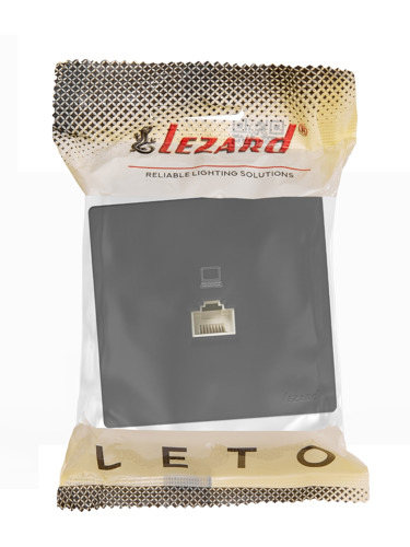 Розетка компьютерная Lezard Leto без заземления цвет черный бархат - фото 6