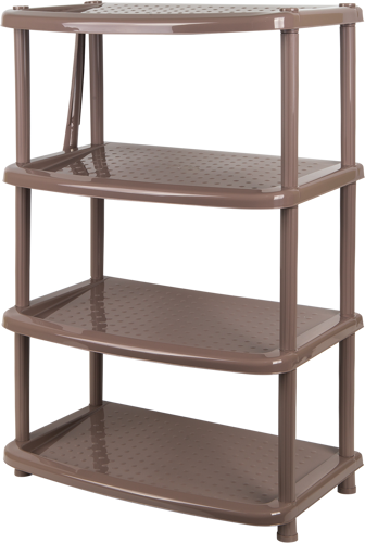 Этажерка для обуви 49x78x31 см 4 полки пластик цвет коричневый - фото 6