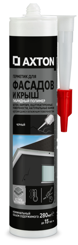 Герметик для фасадов и крыш гибридный Axton 280 мл черный