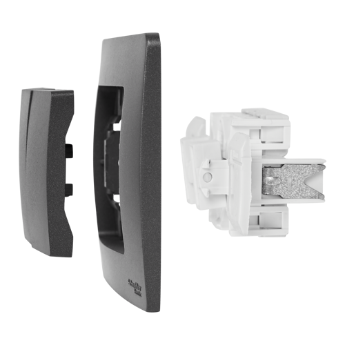 Выключатель встраиваемый Systeme Electric Blanca Сх5 2 клавиши цвет антрацит - фото 4