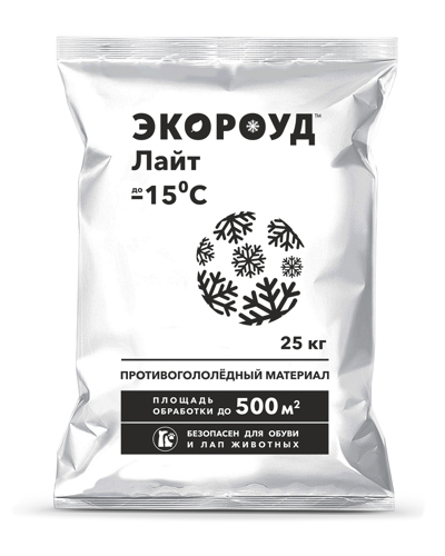 Противогололедные реагенты Экороуд Лайт, 25 кг