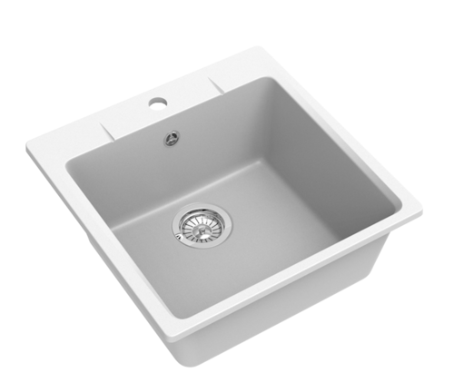 Мойка для кухни врезная Delinia LM1 51x51 см глубина чаши 20 см кварц цвет белый - фото 4