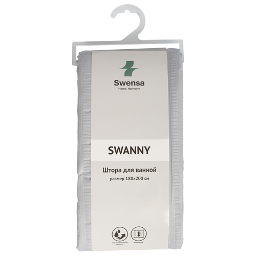Штора для ванной Swensa Swanny SWC-80-24-LGR 200x180 см полиэстер цвет светло-серый - фото 5