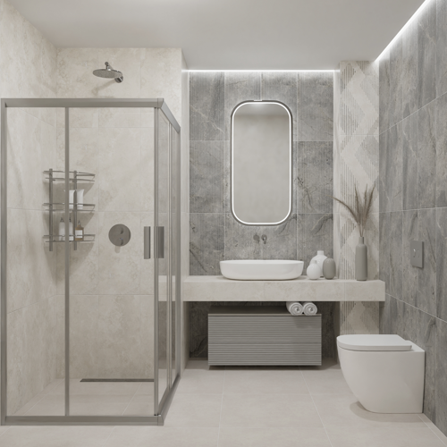 Плитка настенная Azori Torrente Light 31.5x63 см 1.79 м² матовая цвет бежевый - фото 6