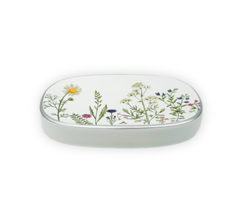 Мыльница Primanova Flowers DR-81251 керамика цвет белый
