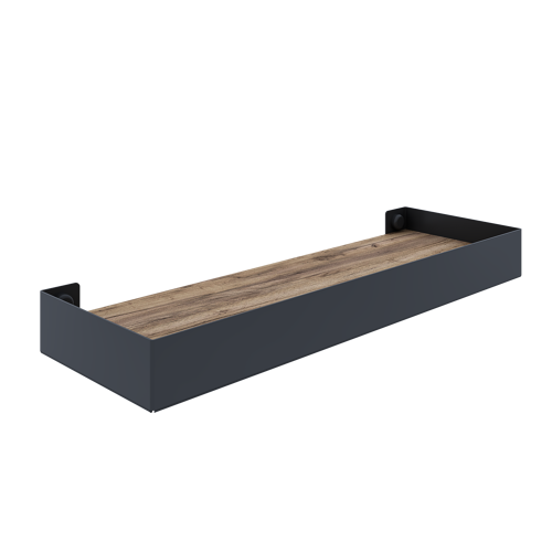 Комплект настенных полок 32x11x3.5/40x15x3.5 см со скрытым креплением металл цвет черный 2 шт. - фото 2