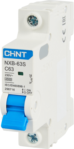 Автоматический выключатель CHINT NXB-63S 1P C63 А 4.5 кА - фото 2