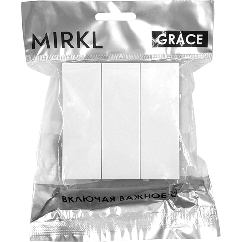 Выключатель встраиваемый Mirkl Grace 3 клавиши цвет белый - фото 7