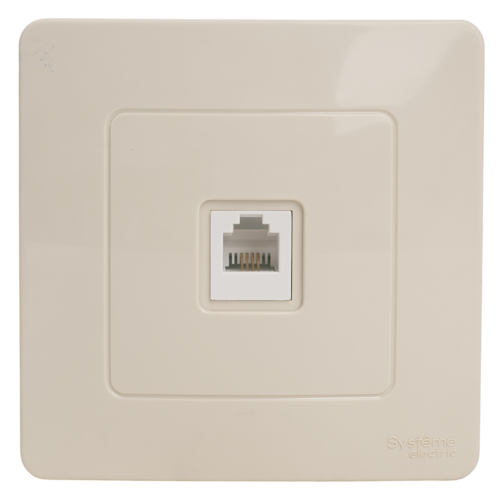 Телефонная розетка встраиваемая Systeme Electric Blanca RJ11 цвет бежевый