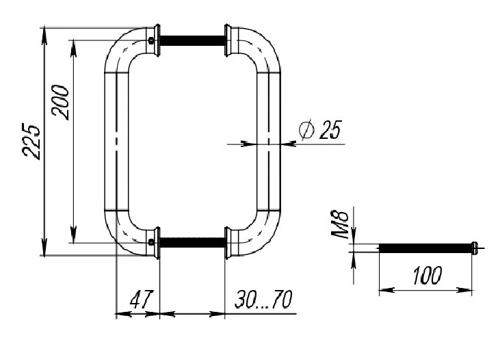 Ручка-скоба Fuaro PULL.PH25/200.21 INOX 201 - фото 2