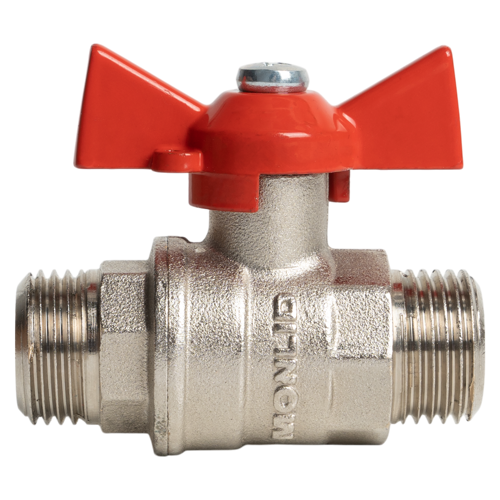 Кран шаровой прямой MONLID PN40 1/2" НР латунь ручка бабочка ГОСТ Р 59553-2021 - фото 2