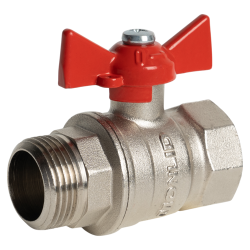 Кран шаровой прямой MONLID PN40 3/4" НР/ВР латунь ручка бабочка ГОСТ Р 59553-2021