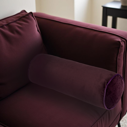 Декоративная подушка Валик 60x20 см цвет бордовый - фото 3