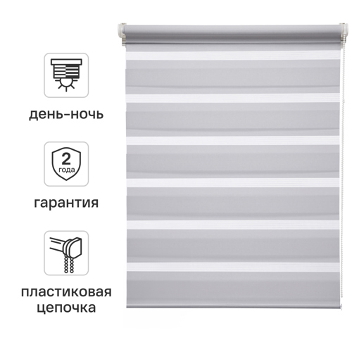 Штора рулонная день-ночь Inspire Peter 60x160 см светло-серая