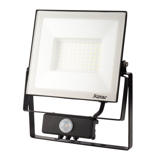 Прожектор LED Ritter Profi 53423 9 70 Вт 7000 Лм 180-240В с датчиком движения холодный белый свет 6500К IP65 черный
