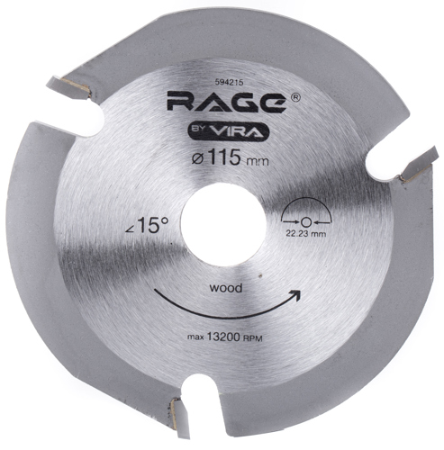 Диск пильный по дереву Rage 3Т 115x22.2x4 мм
