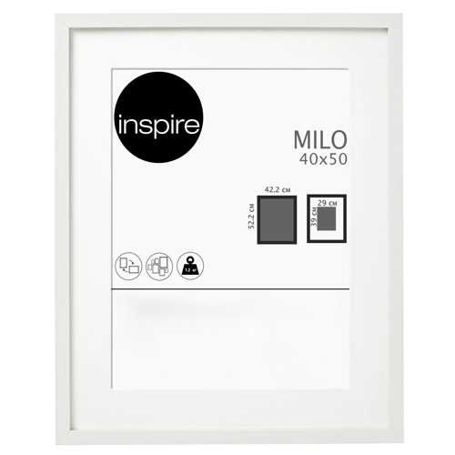 Рамка Inspire Milo 40x50 см цвет белый