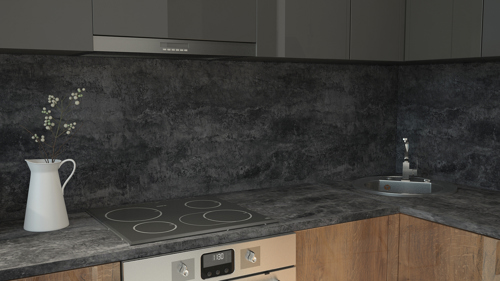 Стеновая панель Бетон темный 240x0.6x60 см МДФ цвет серый - фото 6