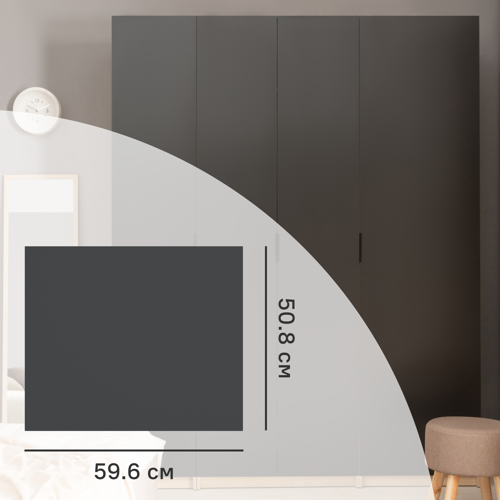 Дверь для шкафа Лион 59.6x50.8x1.6 см ЛДСП цвет графит