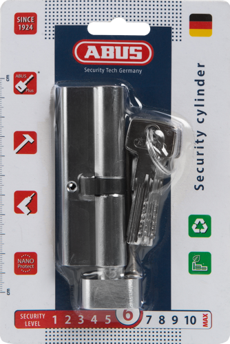 Цилиндр Abus KD6N Z50/K40, 50x40 мм, ключ/вертушка, цвет никель - фото 4