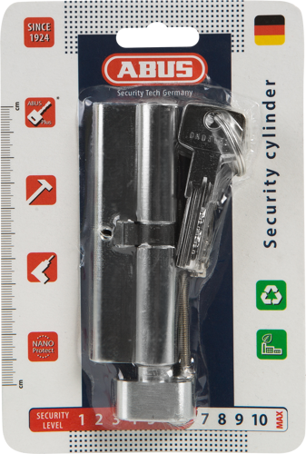 Цилиндр Abus KD6N Z50/K50, 50x50 мм, ключ/вертушка, цвет никель - фото 4